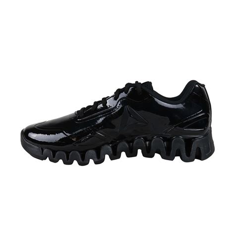 Reebok Zig Pulse SE DV5221 Mens Black Patent Leather Athletic Gym Runn ...