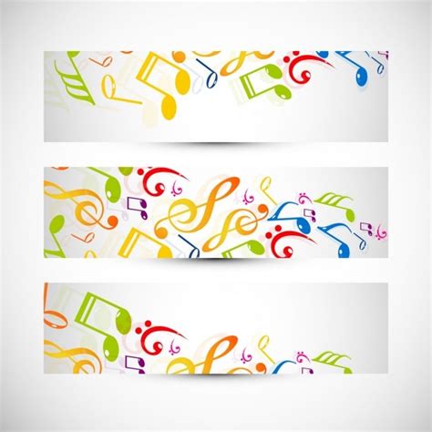 Free Vector | Banners with colorful music notes