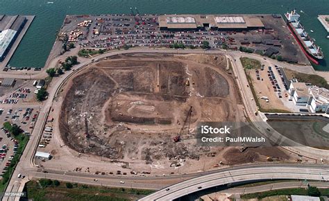 Cleveland Muni Stadium Demolition Of Browns Empty Site Stock Photo ...