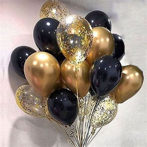 Black and Gold Ballons in 2020 | Birthday party balloon, Birthday party ...