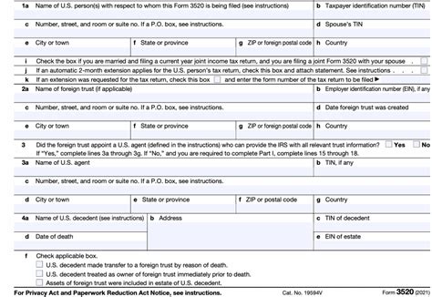 IRS Form 3520-Reporting Transactions With Foreign Trusts