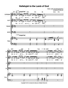 Hallelujah To the Lamb of God by C.B. McLean - sheet music on MusicaNeo