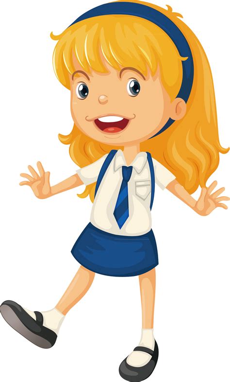 Animation Schools, School Uniform Girls, Starting School, - Cartoon Girl In School Uniform ...