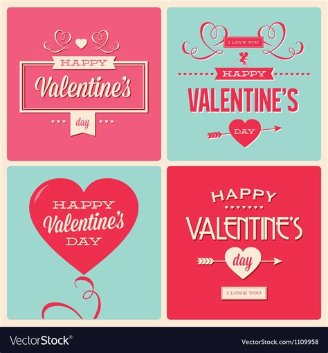 Set of valentines day card design Royalty Free Vector Image