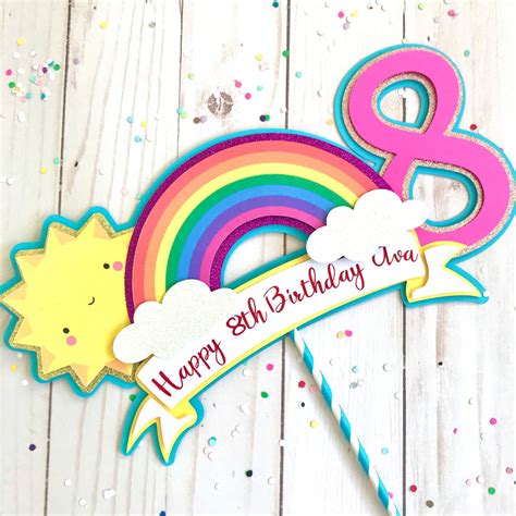 Rainbow Birthday Banner Rainbow Birthday Decorations Rainbow Themed ...