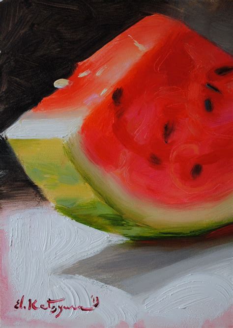 Paintings by Elena Katsyura | Watermelon painting, Fruit painting, Food ...