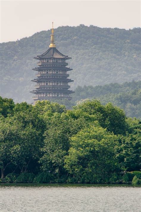 The Leifeng Pagoda Taken from the West Lake in Hangzhou Stock Photo ...