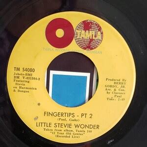 Little Stevie Wonder, Fingertips 45 RPM Record and Cover, Bongos and ...