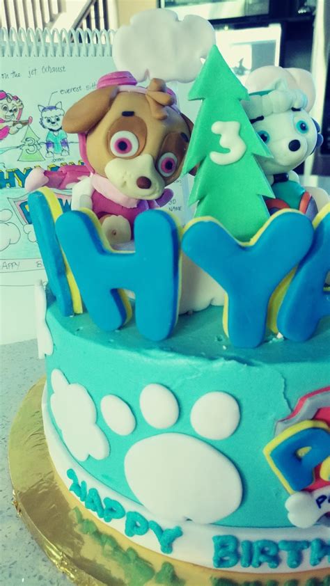 Skye and Everest Paw Patrol Cake