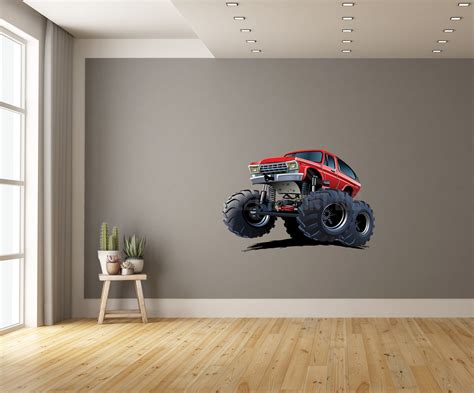 Car Art Monster Truck 2 Cartoon Wall Decal – Let's Print Big