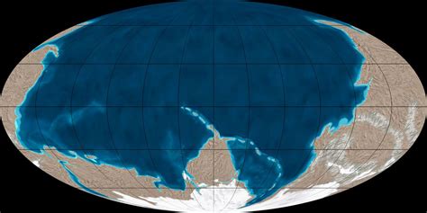 Mollewide [Oval-Globe] Plate Tectonic Map of the Earth from the Late ...