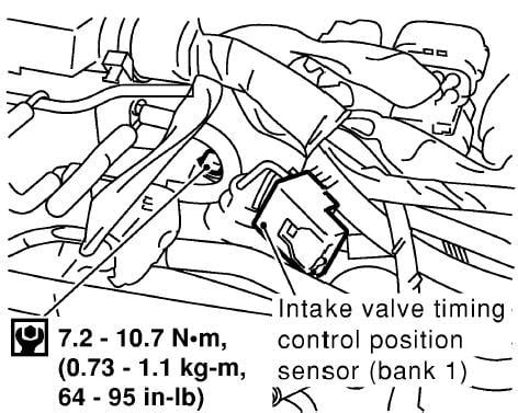 Intake valve timing control position sensor nissan pathfinder