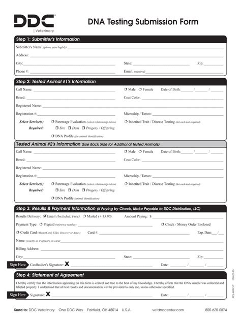 PDF DNA Testing Submission Form - DNA Diagnostics Center - Fill and Sign Printable Template ...