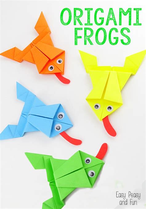 Origami Frogs Tutorial - Origami for Kids | Origami frog, Frog crafts ...