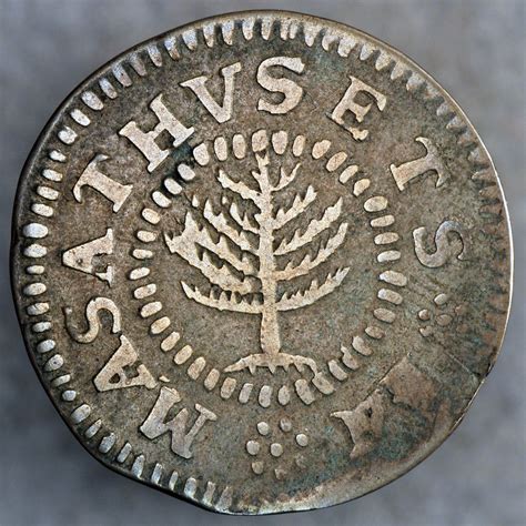 The 1652 Pine Tree shilling obverse | World coins, Coin collectors, Coins