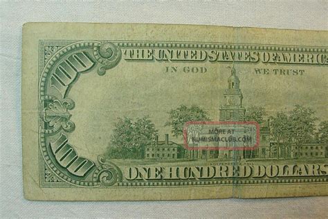 Hard To Find 1966 Red Seal One Hundred Dollar Bill ($100) Good Circulated Condit