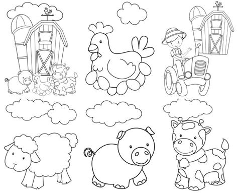 Printable Cute Farm Animals coloring page - Download, Print or Color Online for Free