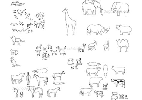 Animals 1 DWG, free CAD Blocks download