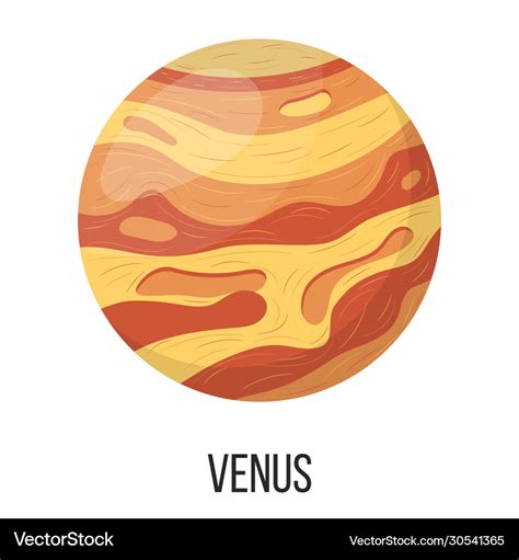 Venus planet isolated on white background planet Vector Image