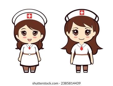 Cute Cartoon Nurse Wearing Uniform Hat Stock Vector (Royalty Free ...