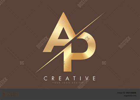 Ap P Golden Letter Vector & Photo (Free Trial) | Bigstock