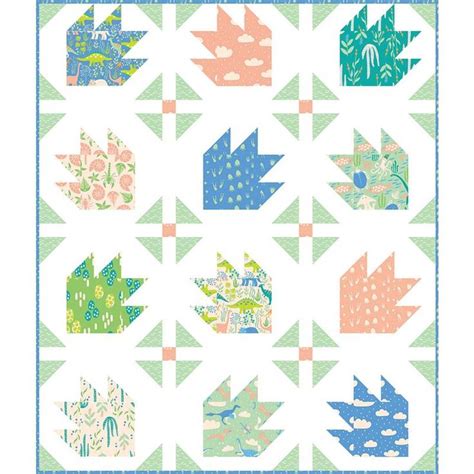 Free Quilt Pattern - Dino Tracks in 2020 | Quilt patterns, Quilts, Dinosaur quilt