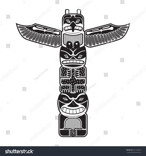 Totem Being Object Symbol Animal Plant Stock Vector (Royalty Free ...