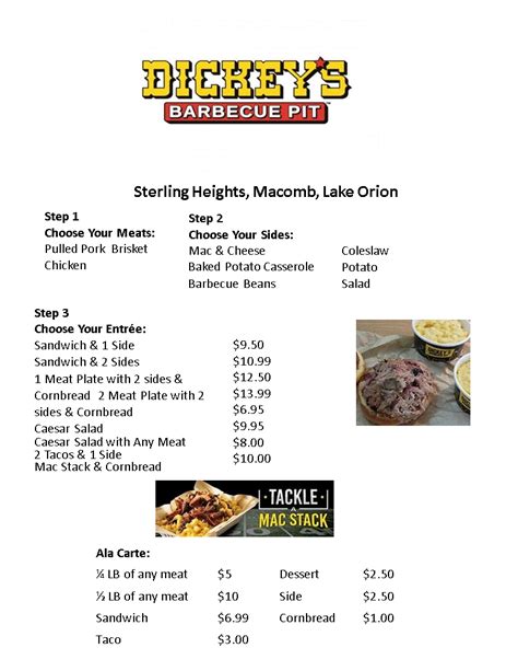 Dickey's Bbq Pit Printable Menu