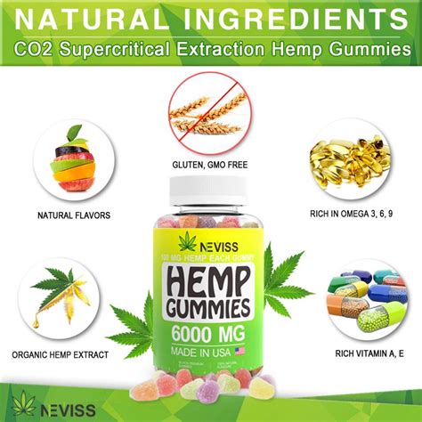 Natural Hemp Gummies 6000MG – 100MG Per Gummy Bear with Full Spectrum ...