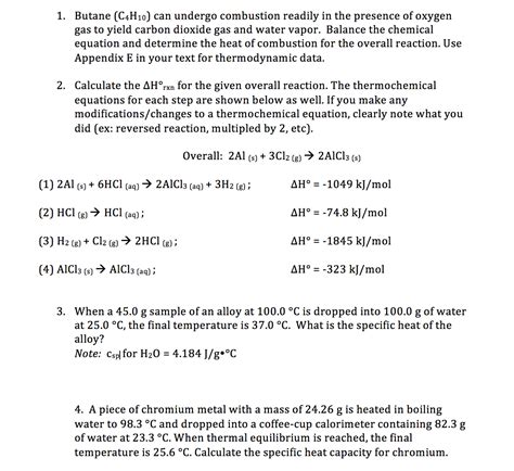 Solved Butane (C4H10) can undergo combustion readily in the | Chegg.com