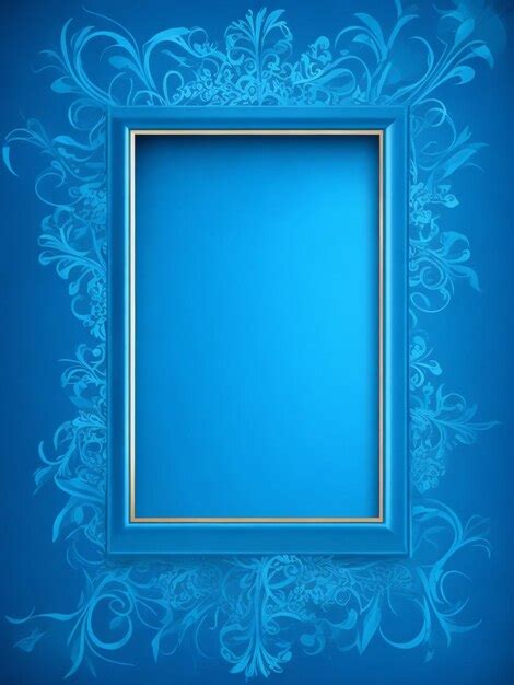 Premium Photo | Blue frame background