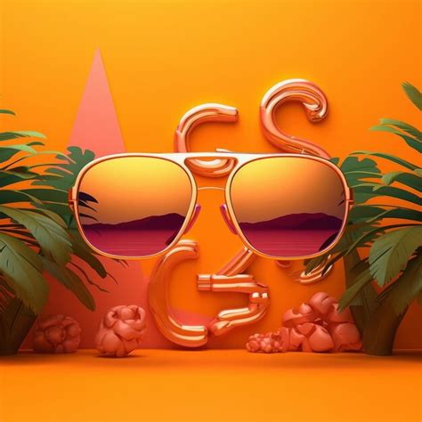 Premium AI Image | Tropical Summer Themed 3D Abstract Background
