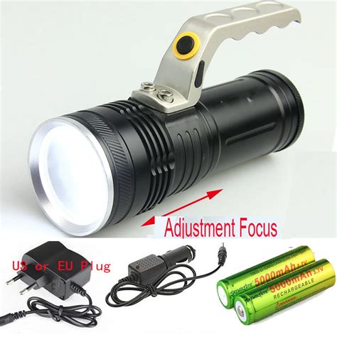 Zoomable CREE LED 1800Lm Rechargeable Flashlight Torch Charger Portable Light hand lamp+2x18650 ...