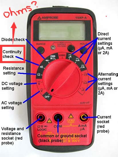 anyone knows over how many ohms, then the continuity mode of multi ...