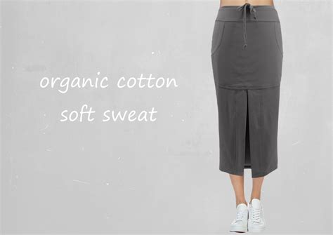 Midi skirt made of soft sweat organic cotton