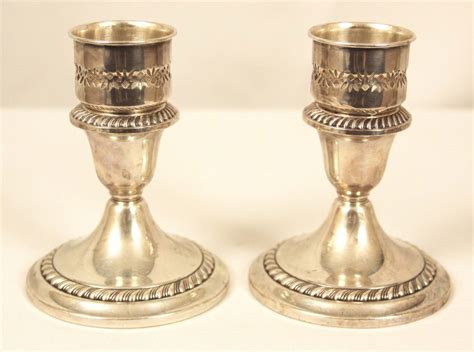 Vintage Gorham Sterling Silver Candle Holders with Inse