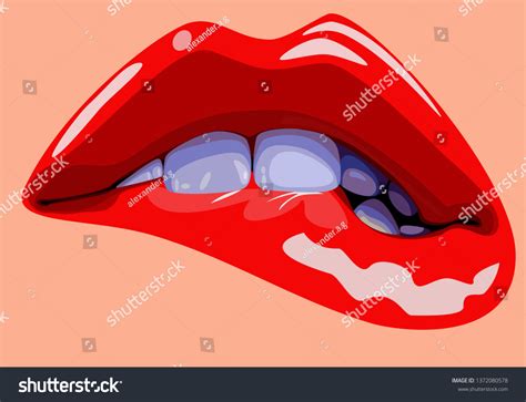 Red Lips Vector Illustration Stock Vector (Royalty Free) 1372080578 ...