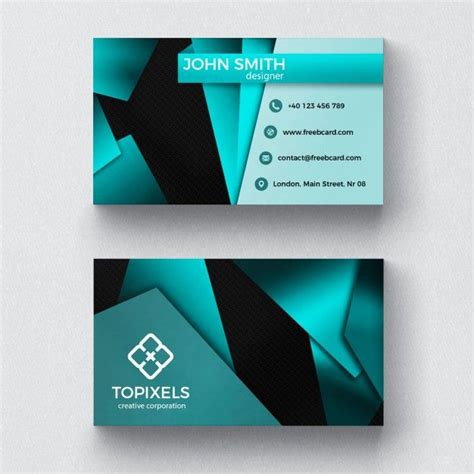 Free PSD | Modern business card with 3d shapes | Modern business cards, Modern business cards ...