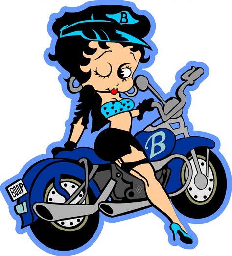 BETTY BOOP ON MOTORCYCLE FULL COLOR VINYL DECAL STICKER