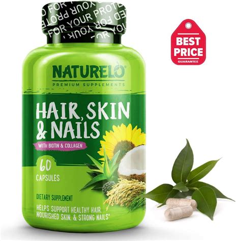 Hair, Skin & Nails Vitamins - with Biotin & Collagen | Naturelo Premium Supplements | Hair ...