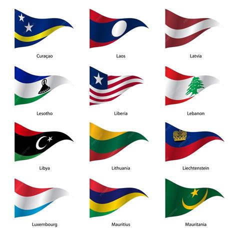 Premium Vector | Set Flags of world sovereign states Vector illustration