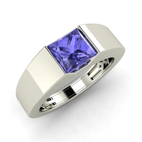 Certified 0.79 Ctw Natural Tanzanite Platinum Men's Engagement Wedding ...