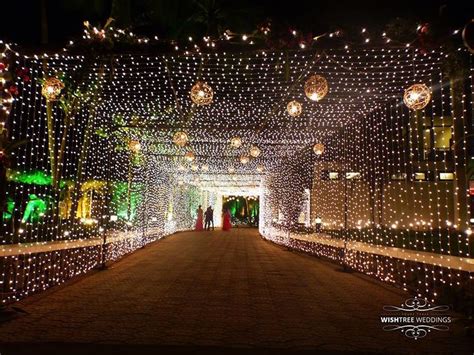 Photo of Fairy Lights Ceiling Entrance Decor | Wedding reception entrance, Wedding entrance ...