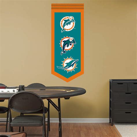 Miami Dolphins Logo Evolution Banner Wall Decal | Shop Fathead® for ...