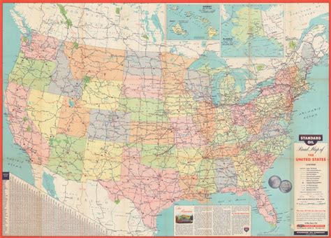 Standard Oil Road Map of the United States / Standard Oil Souvenir Map ...