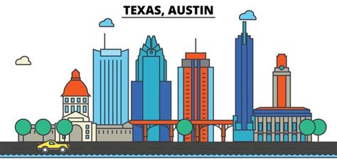 34 Austin Texas Skyline Line Drawing Images, Stock Photos, 3D objects ...