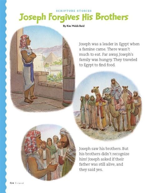 Free Printable Joseph Forgives His Brothers Craft Jesus Feeds 5000 Bible Story Activity, Sunday ...