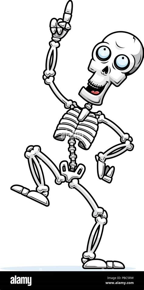 A cartoon illustration of a skeleton dancing around Stock Vector Image ...