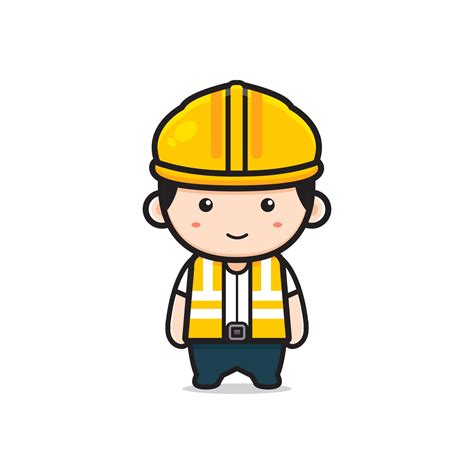 Cute engineer character cartoon icon illustration 3257000 Vector Art at ...