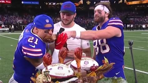 Josh Allen, Stefon Diggs, & Dawson Knox FUNNY Thanksgiving Interview ...